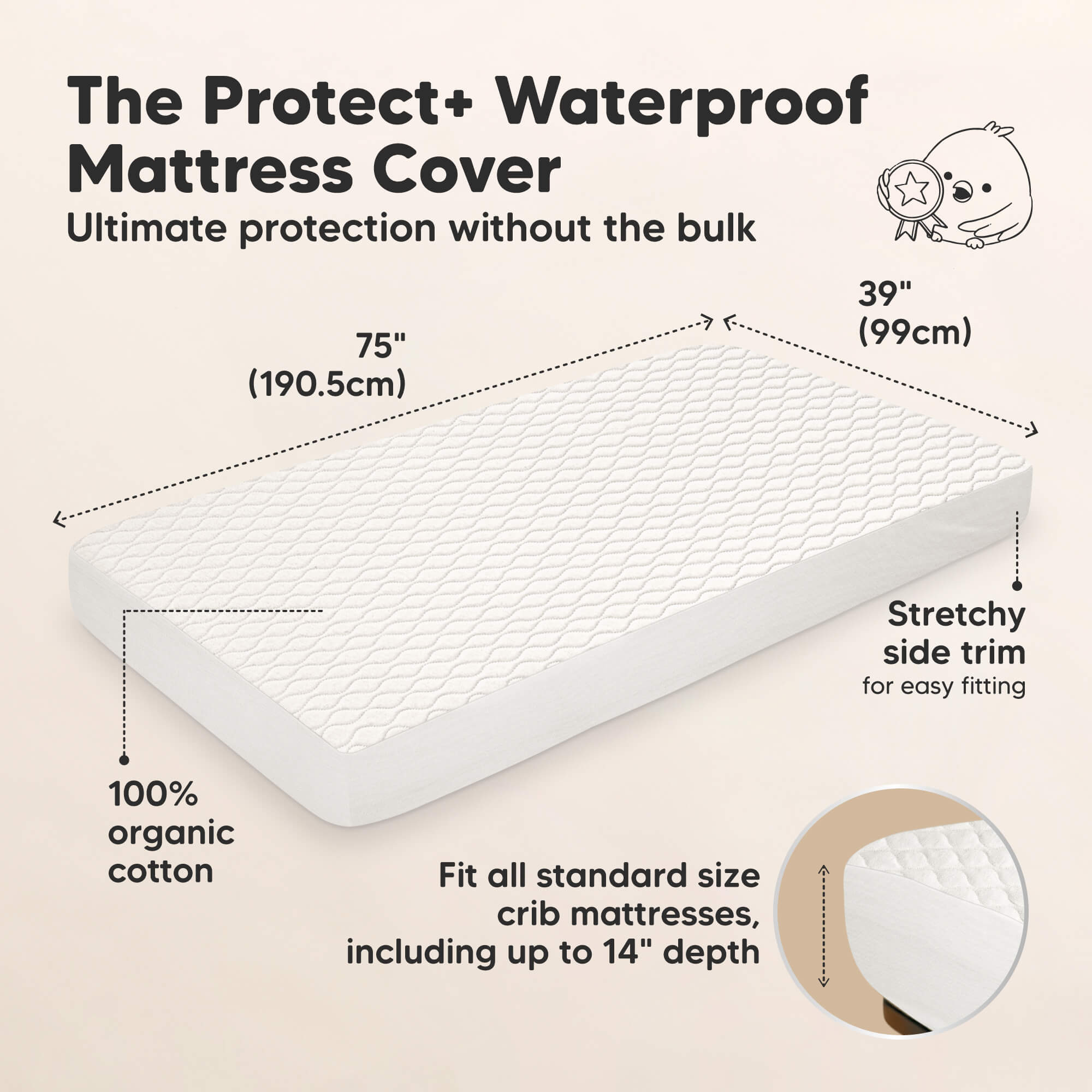 keababies-mavy-protect-wasserdichte-twin-matratzenauflage-1er-pack-grau image 2