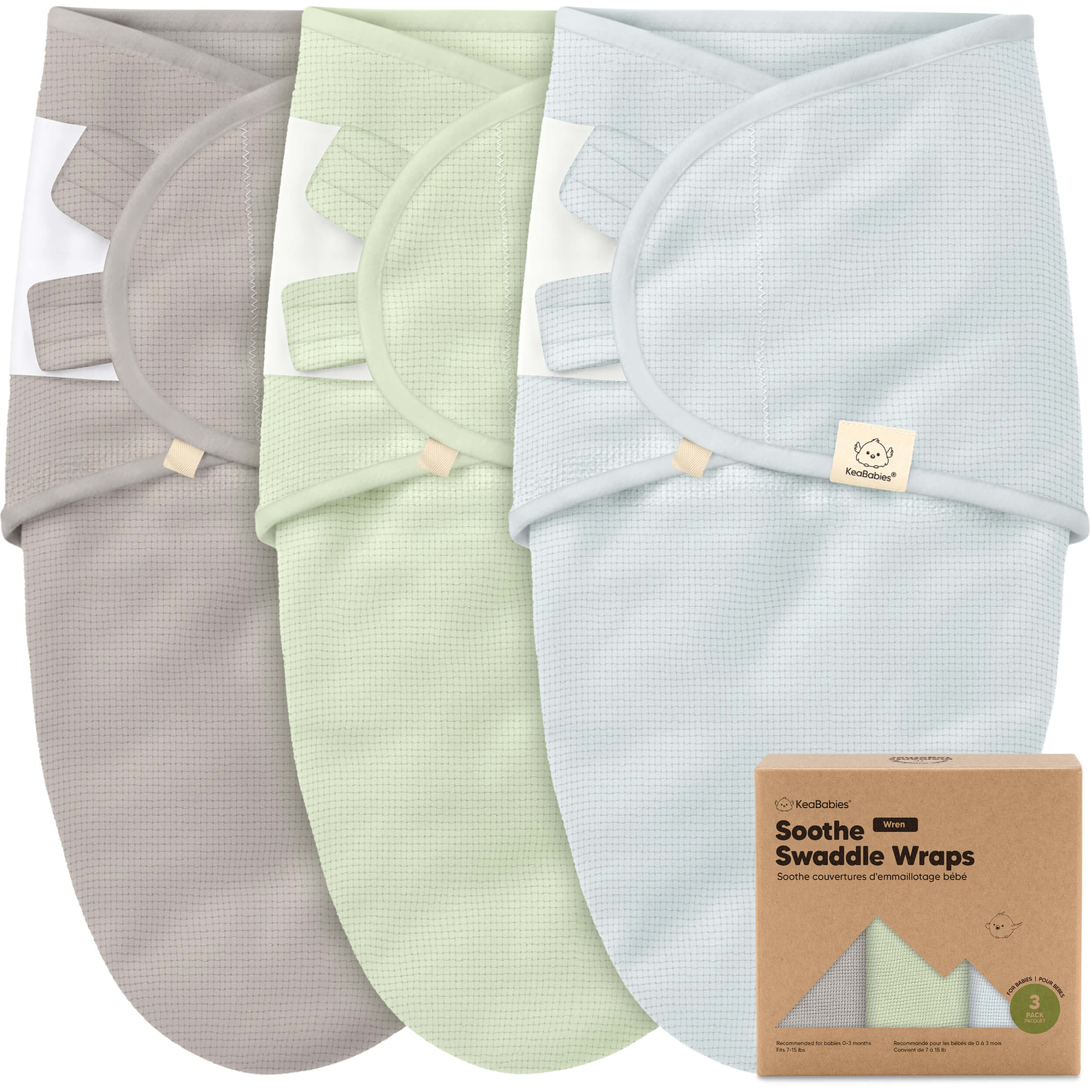 keababies-soothe-wren-pucktuch-3er-pack-bio-baumwolle-0-6-monate image 1