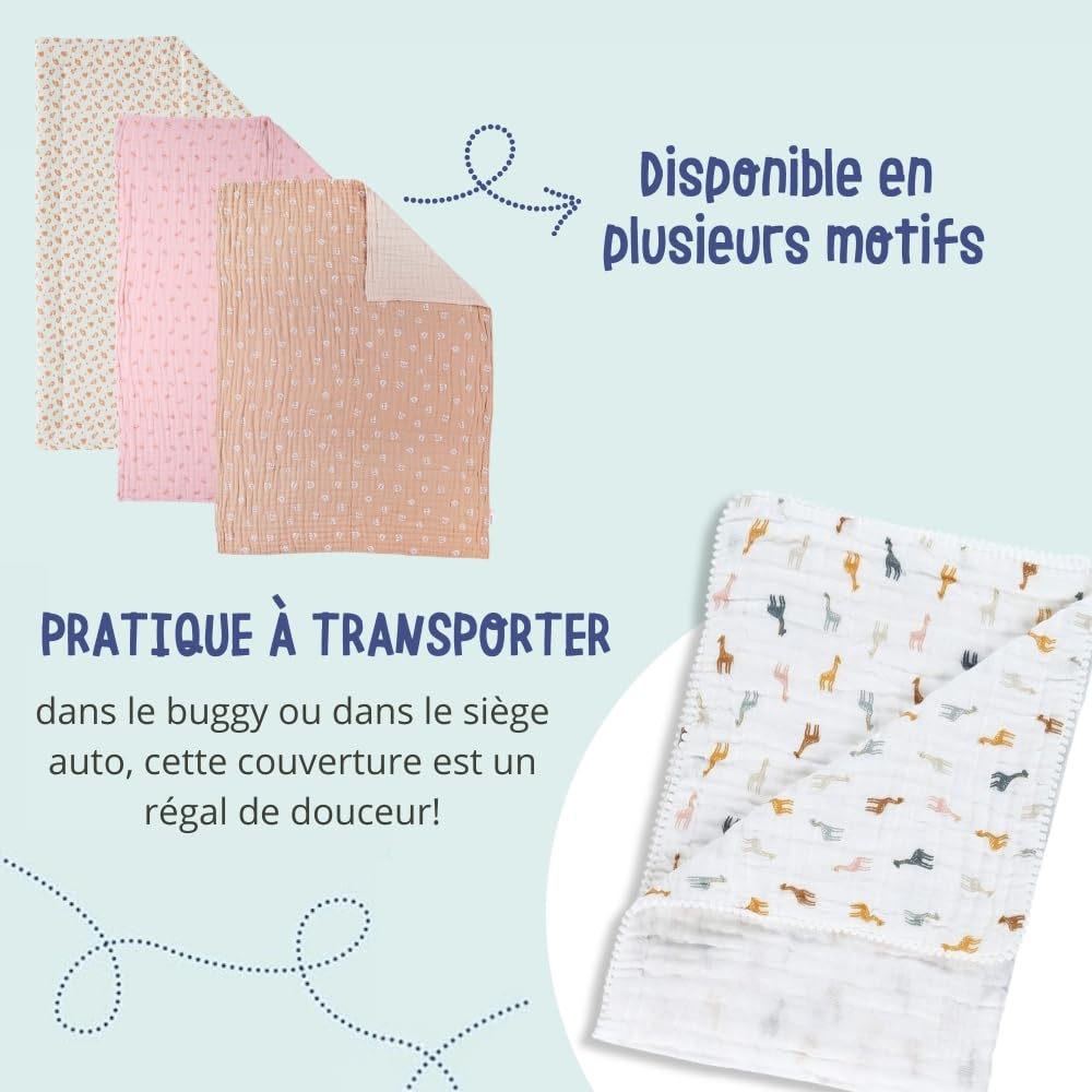 noukies-decke-mix-match-bio-baumwolle-ecru-giraffe image 3