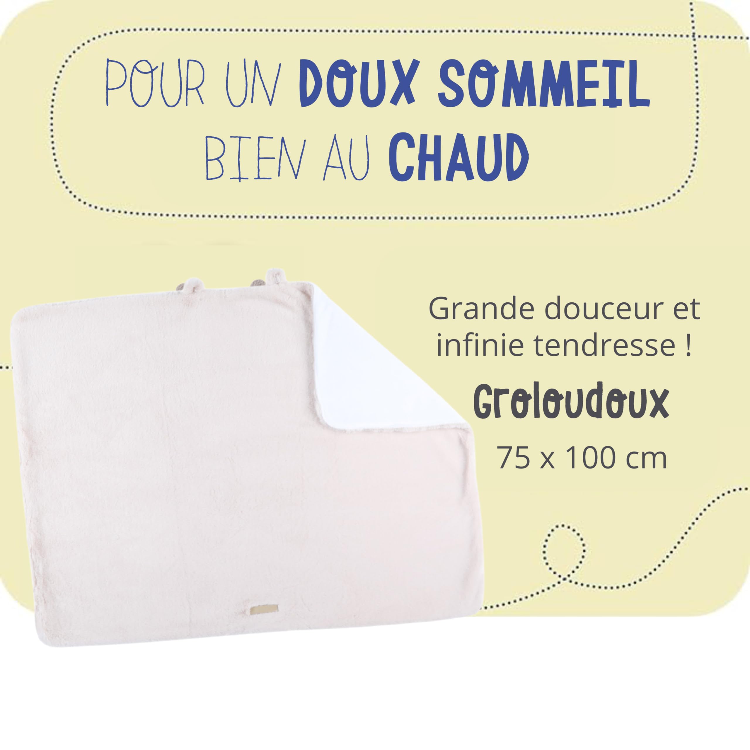 noukies-mix-match-decke-groloudoux-beige-75-x-100-cm image 2
