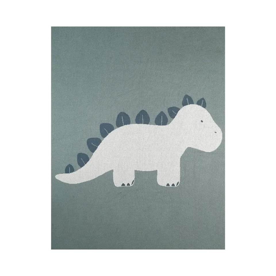 noukies-jacquard-decke-tiga-stegi-ops-dino-stegi-gr-n-100-x-140-cm image 1