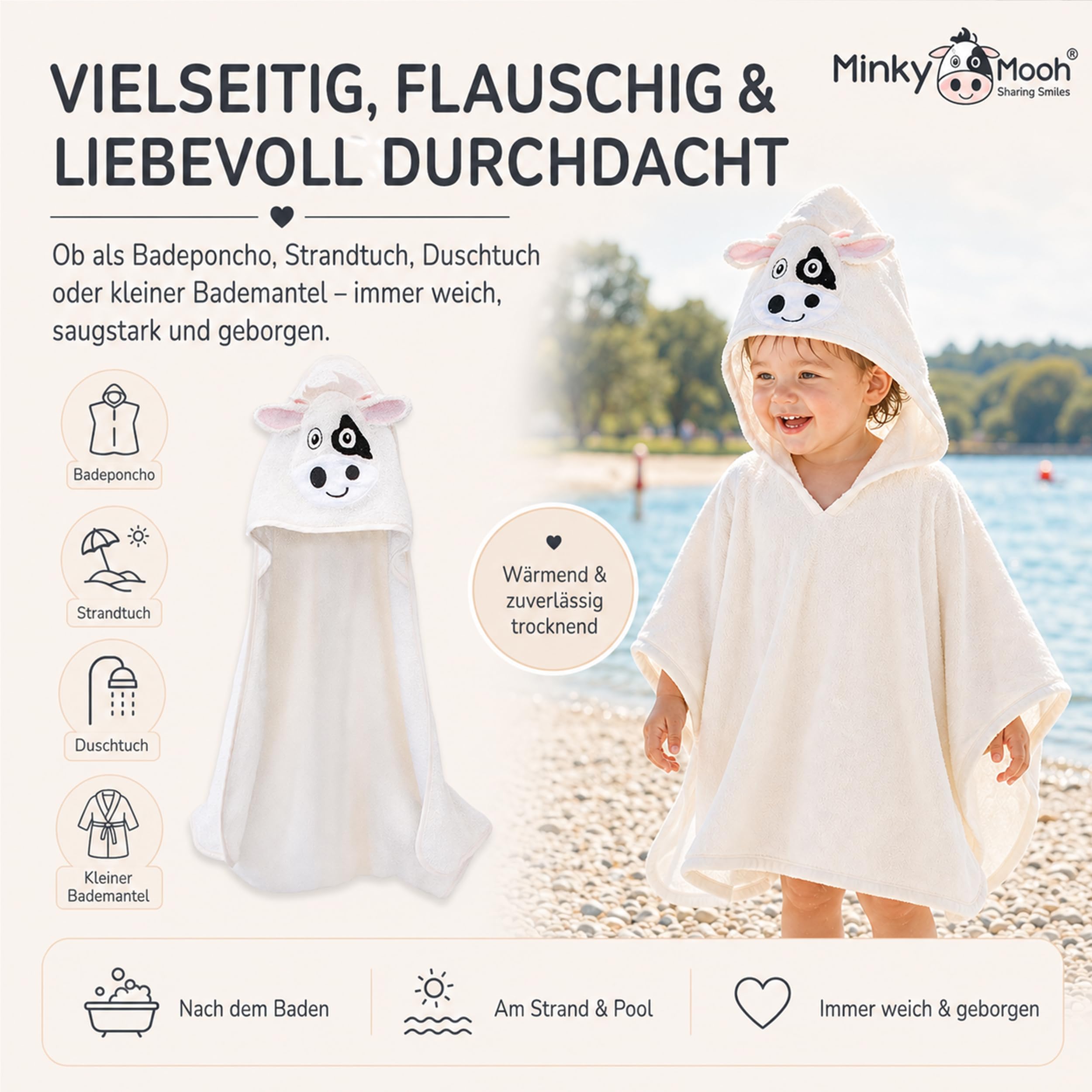 minky-mooh-badeponcho-kuh-bio-baumwolle-75x75-cm-wei-mit-kapuze image 6