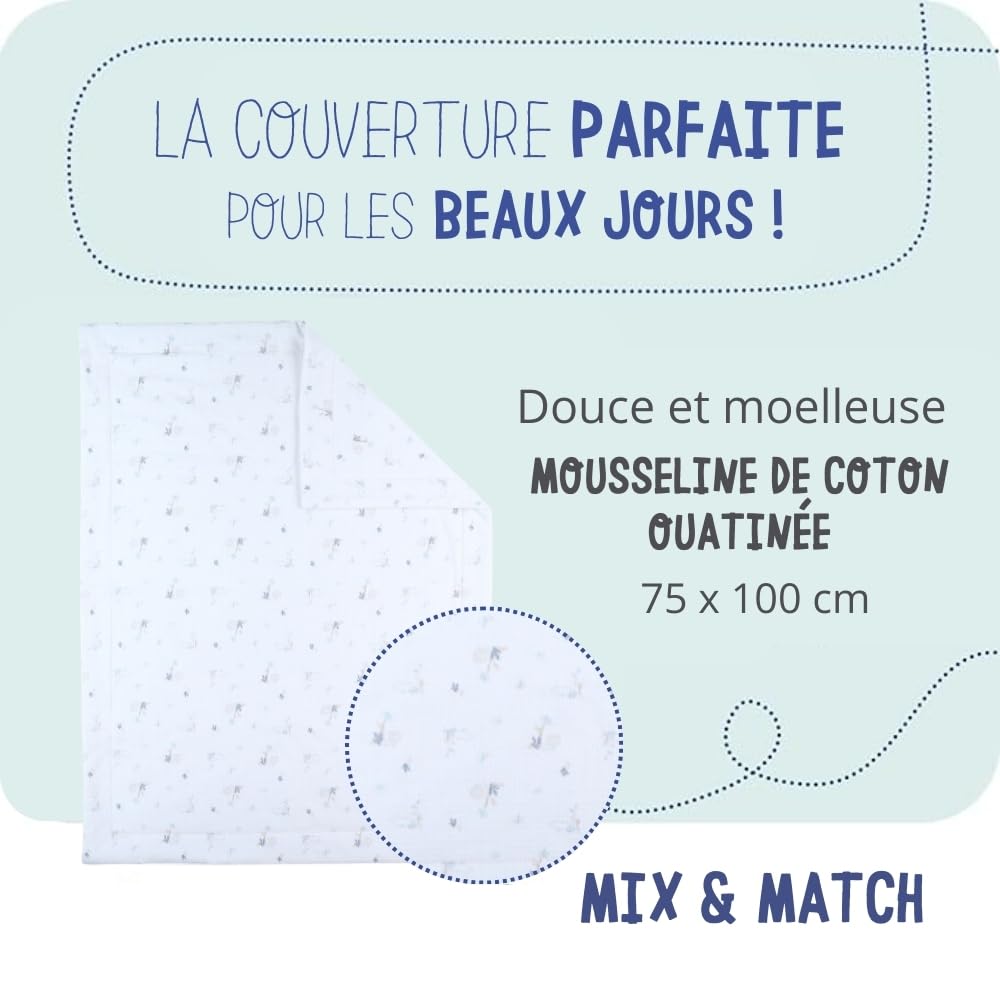 noukies-musselin-decke-mix-match-savanne-75-x-100-cm image 2