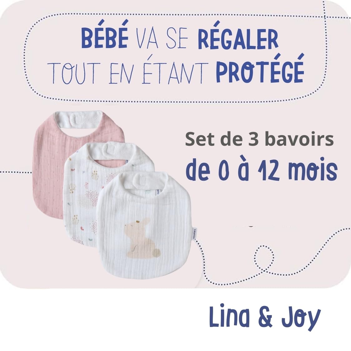 noukies-mix-match-set-mit-3-l-tzchen-bio-baumwollmusselin-ecru-und-rosa-0-12-mon image 2