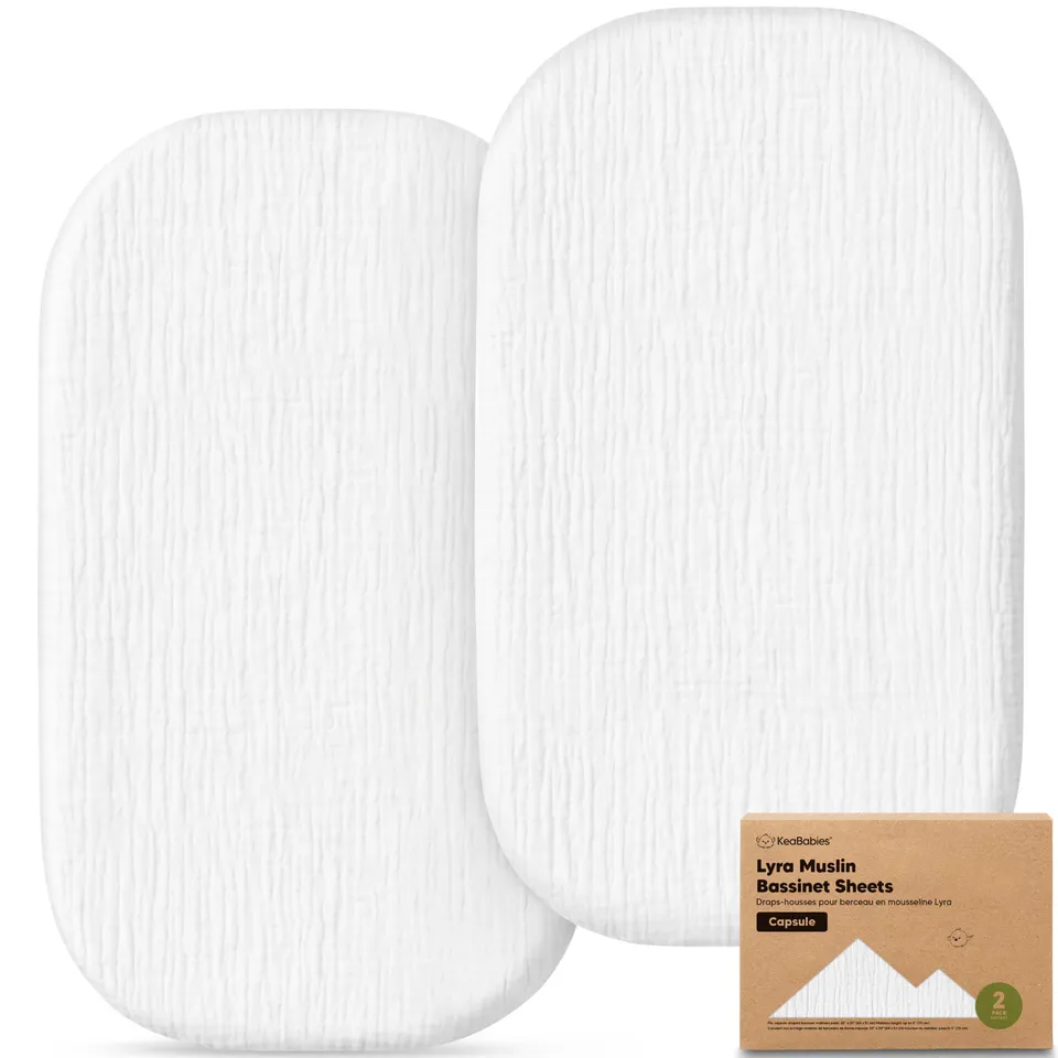 keababies-lyra-musselin-stubenwagen-spannbettlaken-30x18-2er-pack image 1