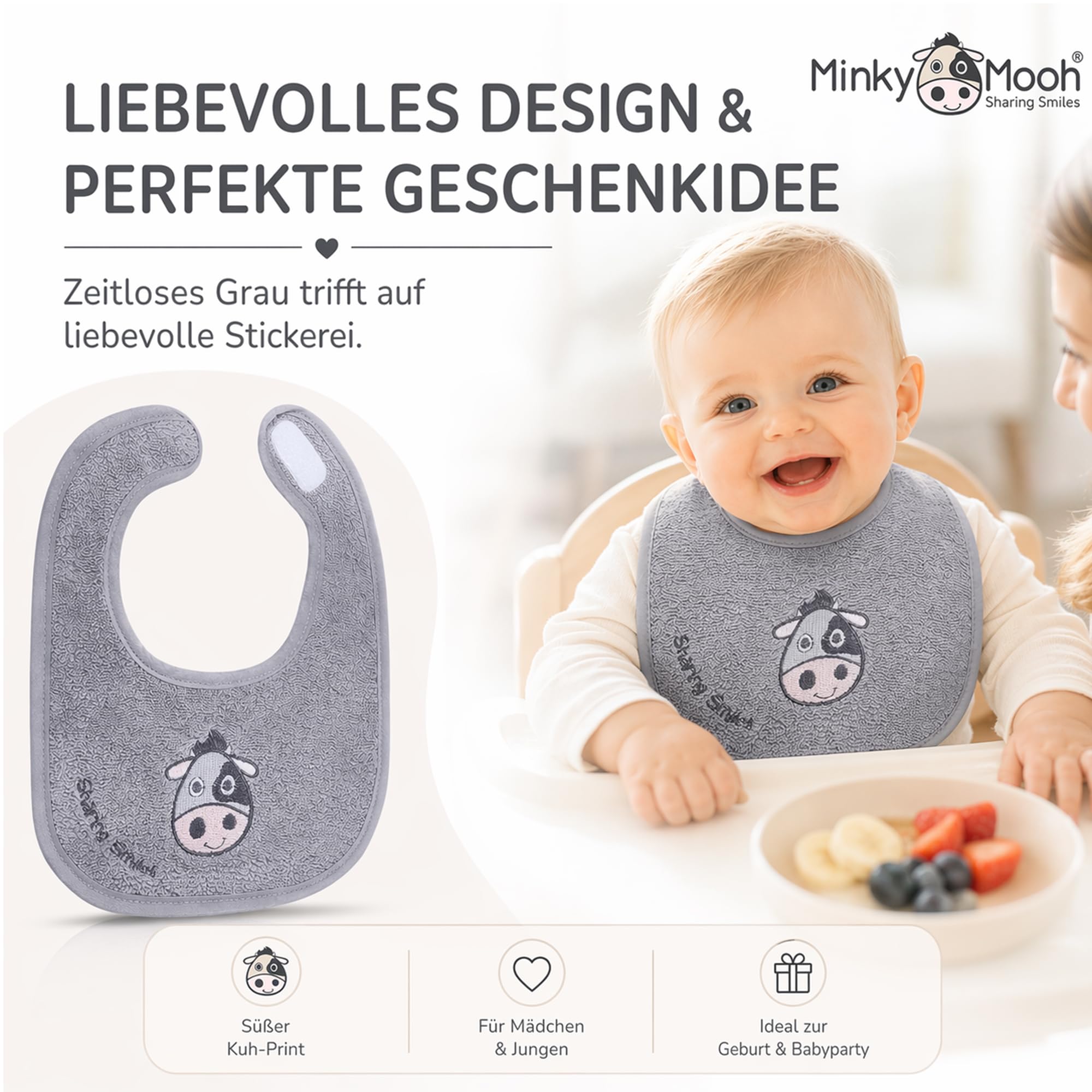 minky-mooh-babyl-tzchen-mit-klettverschluss-aus-bio-baumwolle-20x25-cm-grau image 6