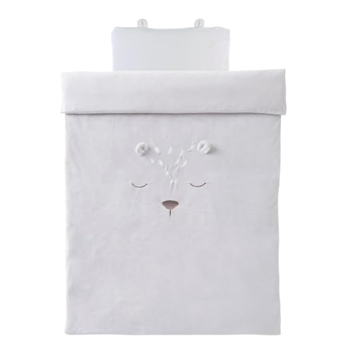 noukies-babou-kendi-bettbezug-100-x-140-cm-grau-mit-kissenbezug image 6