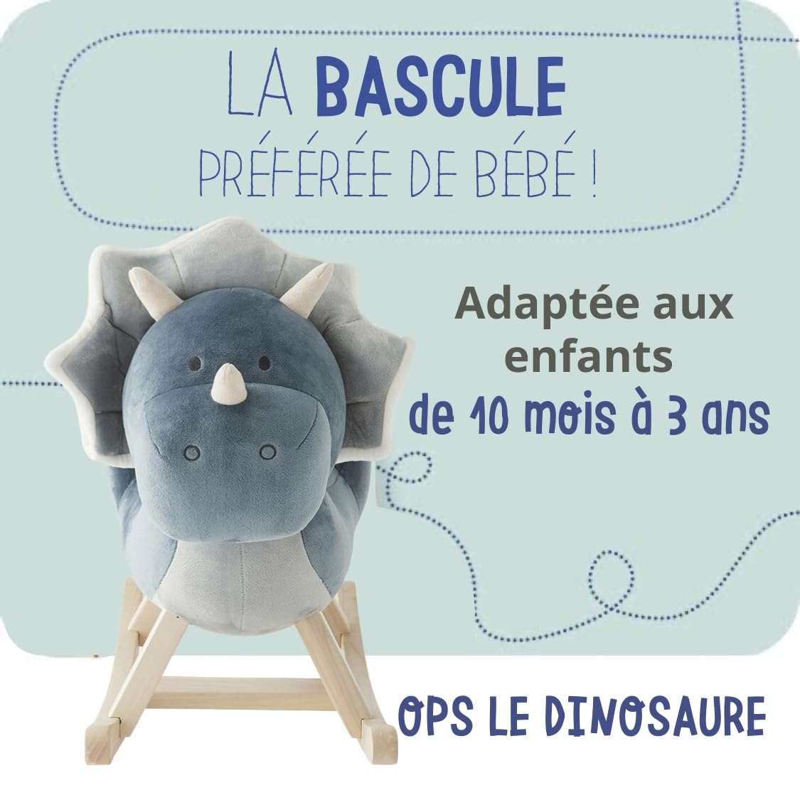noukies-ops-dinosaurierwippe-blau-mit-sicherheitsgurt-ab-12-monaten image 2