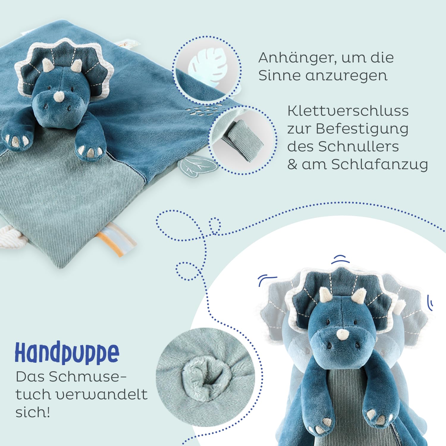 noukies-schmusetuch-ops-der-triceratops-veloudoux-blau image 3