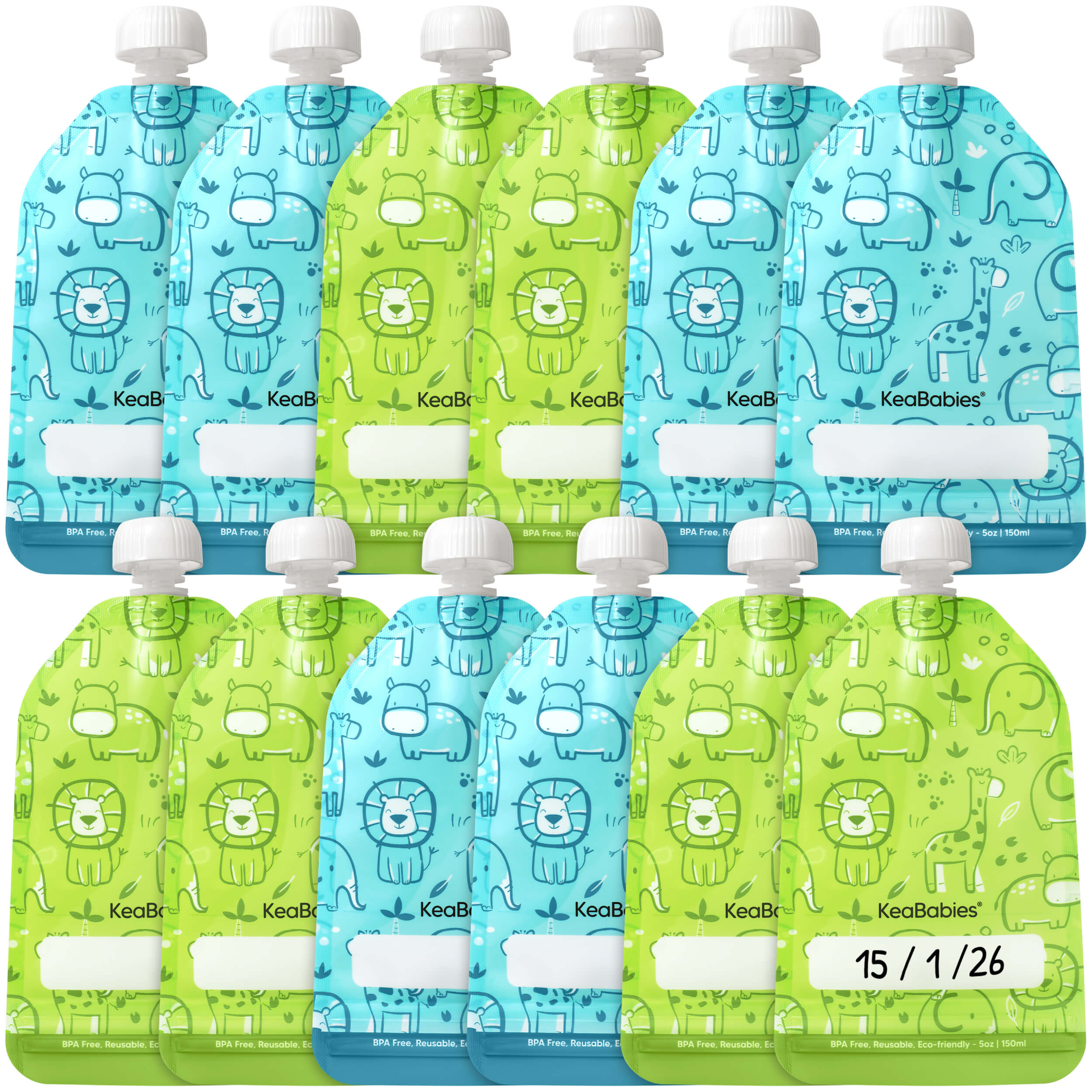 keababies-prep-wiederverwendbare-quetschbeutel-12er-pack-5oz image 1