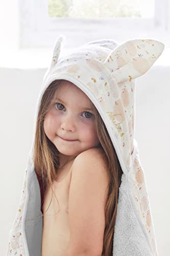 noukies-lina-joy-kapuzenbadetuch-frottee-ecru-rosa-einhorn image 6