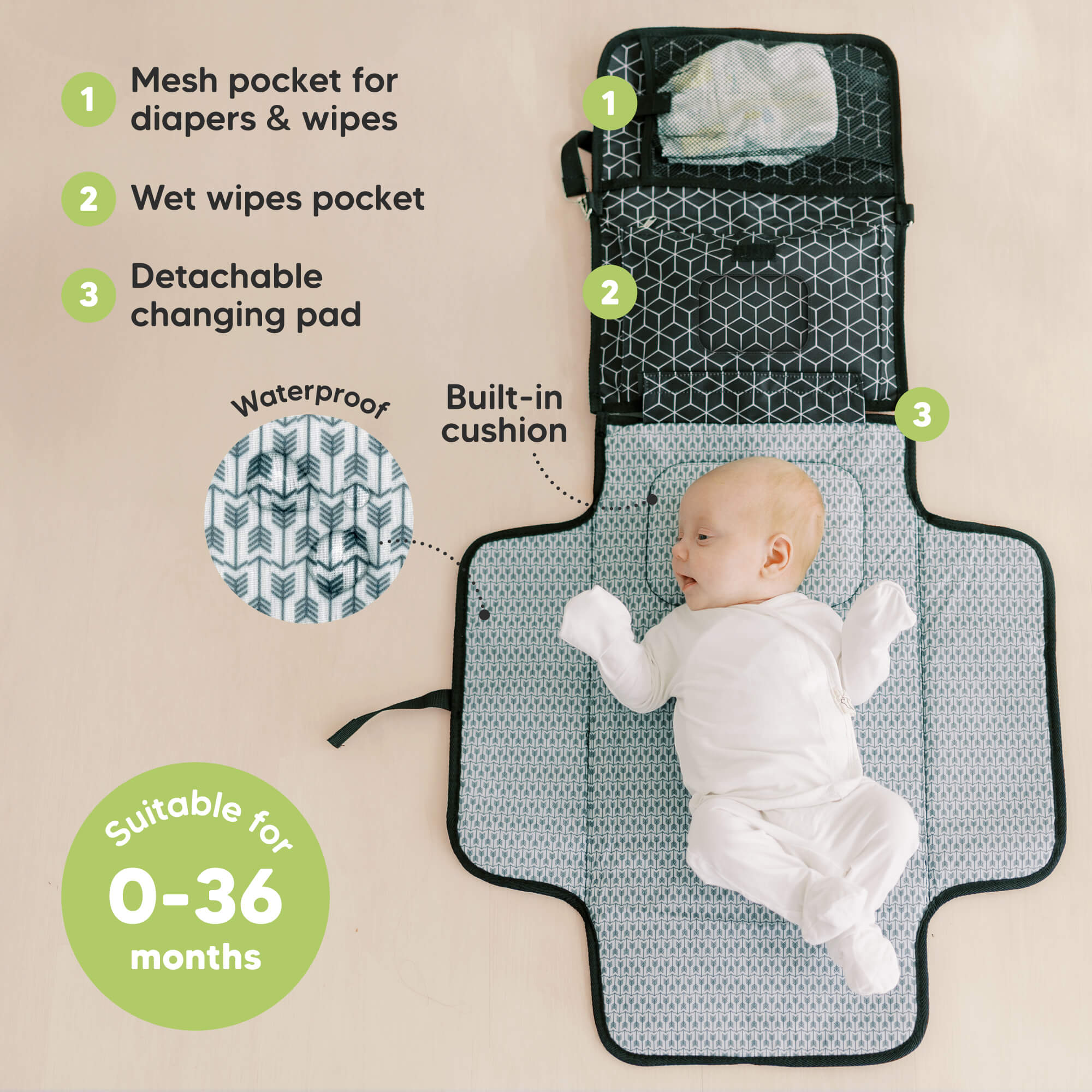 keababies-ezee-wickelunterlage-tragbar-wasserdicht image 2