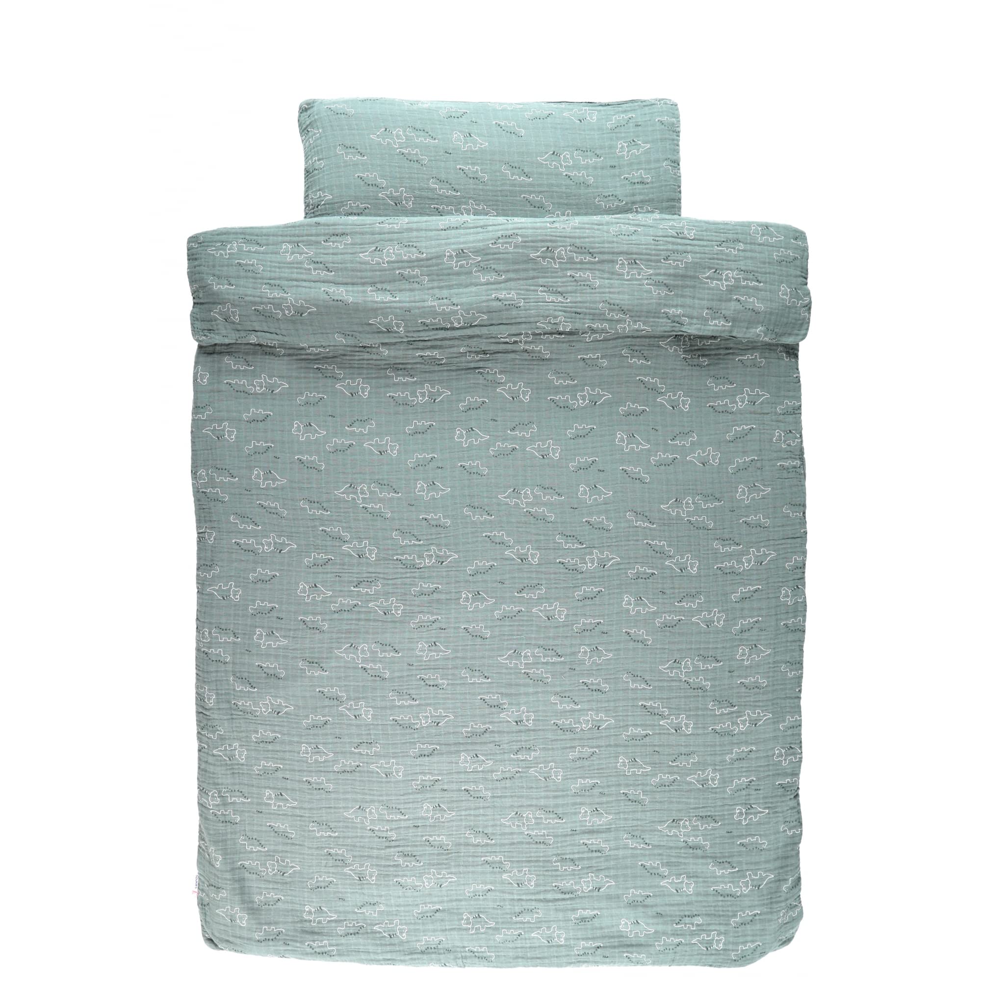 noukies-mix-match-bettbezug-100-x-140-cm-blau-dinosaurier-mit-kissenbezug image 1