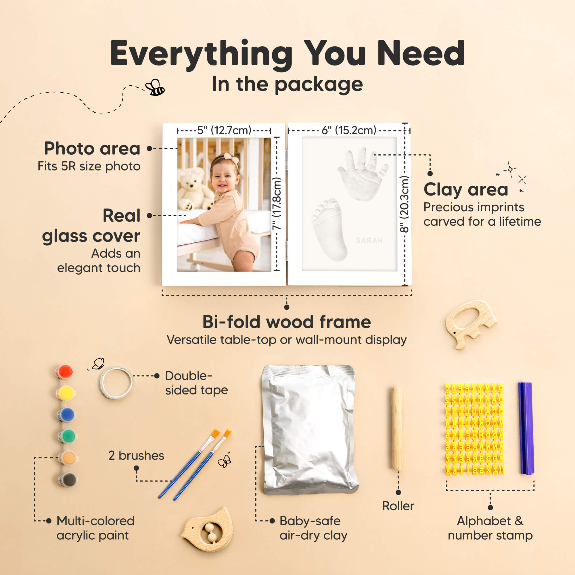 keababies-rune-hand-fu-abdruck-erinnerungsrahmen-baby-keepsake-kit image 2