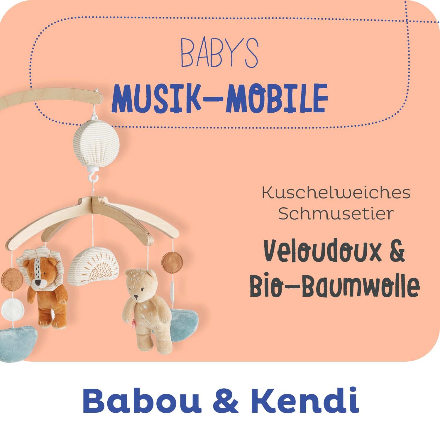 noukie-s-babou-kendi-musik-mobile-holz-pastell-f-r-wiege-und-gitterbett image 2