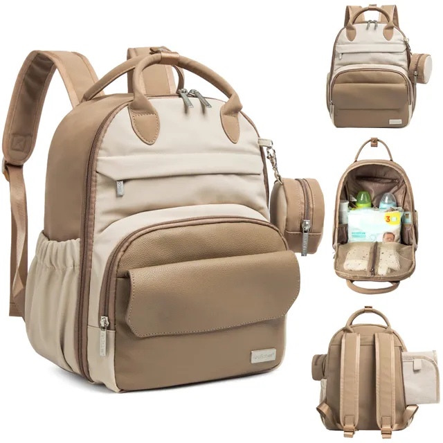 keababies-play-wickelrucksack-11l-18l-aus-pu-leder-mit-wickelunterlage image 1