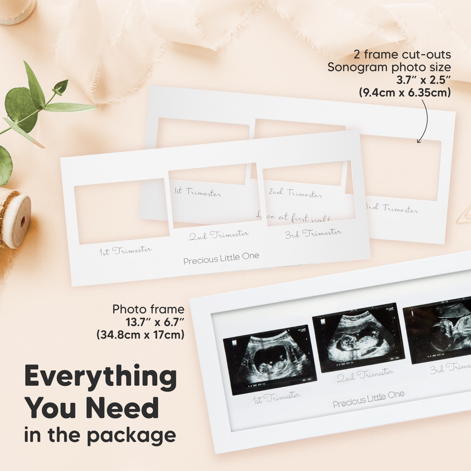 keababies-trio-baby-sonogram-frame-ultraschallbilderrahmen image 2