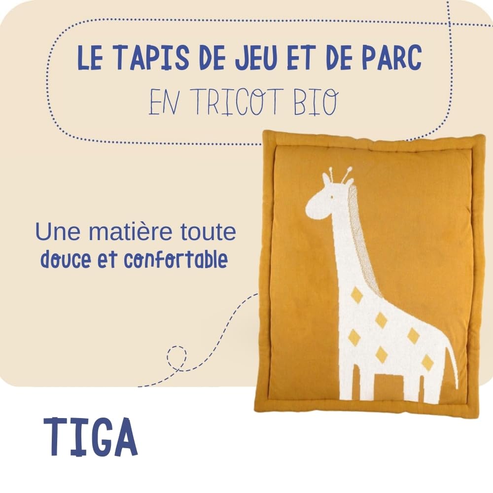 noukies-tiga-laufgittereinlage-bio-75-x-95-cm-giraffe-gelb image 2