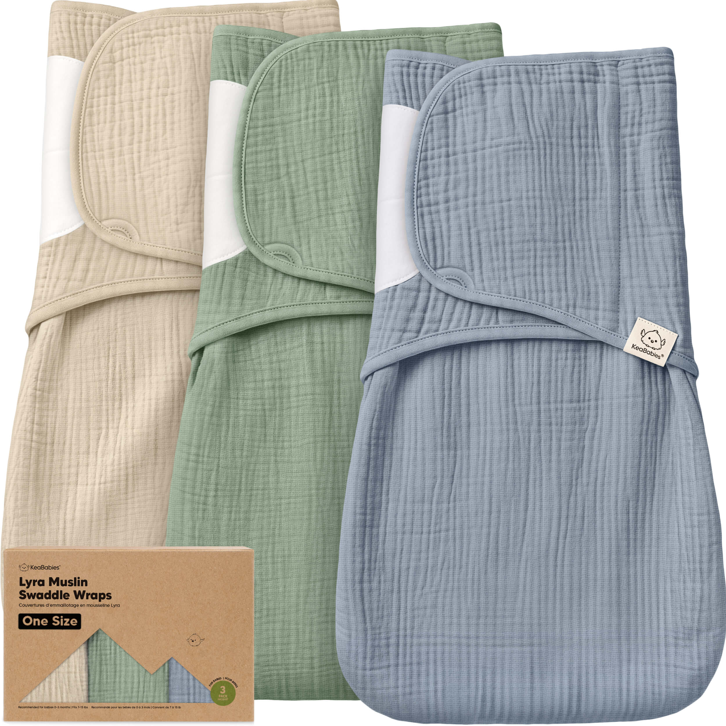 keababies-lyra-musselin-puckt-cher-3er-pack-swaddle-wraps image 1
