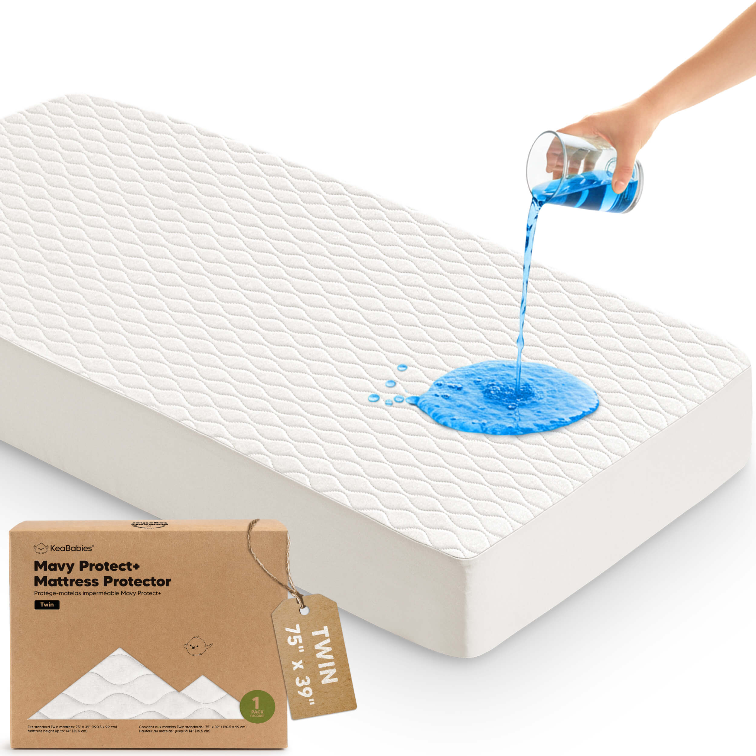 keababies-mavy-protect-wasserdichte-twin-matratzenauflage-1er-pack-grau image 1