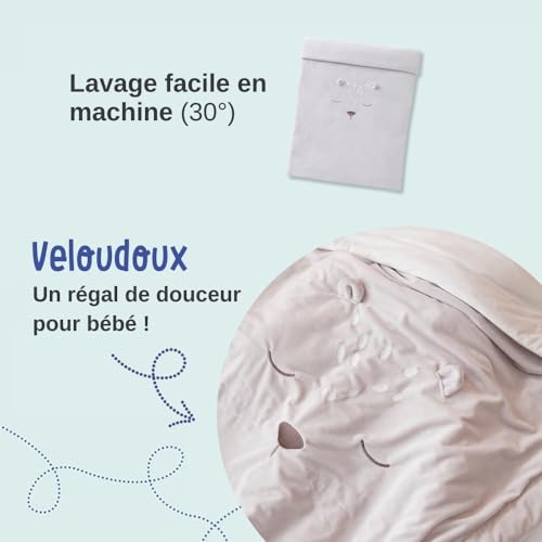 noukies-babou-kendi-bettbezug-100-x-140-cm-grau-mit-kissenbezug image 8