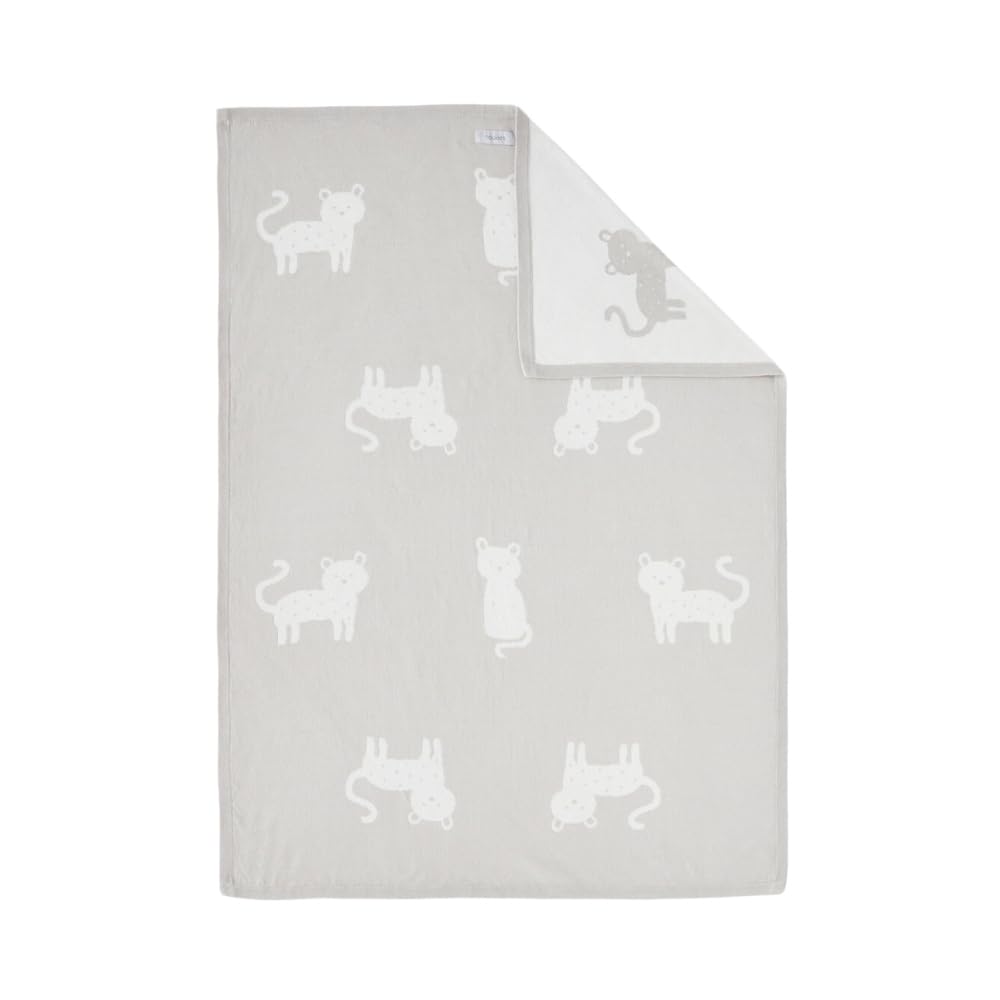 noukies-babou-kendi-strickdecke-bio-jacquard-75x100-cm-grau-leopard image 1
