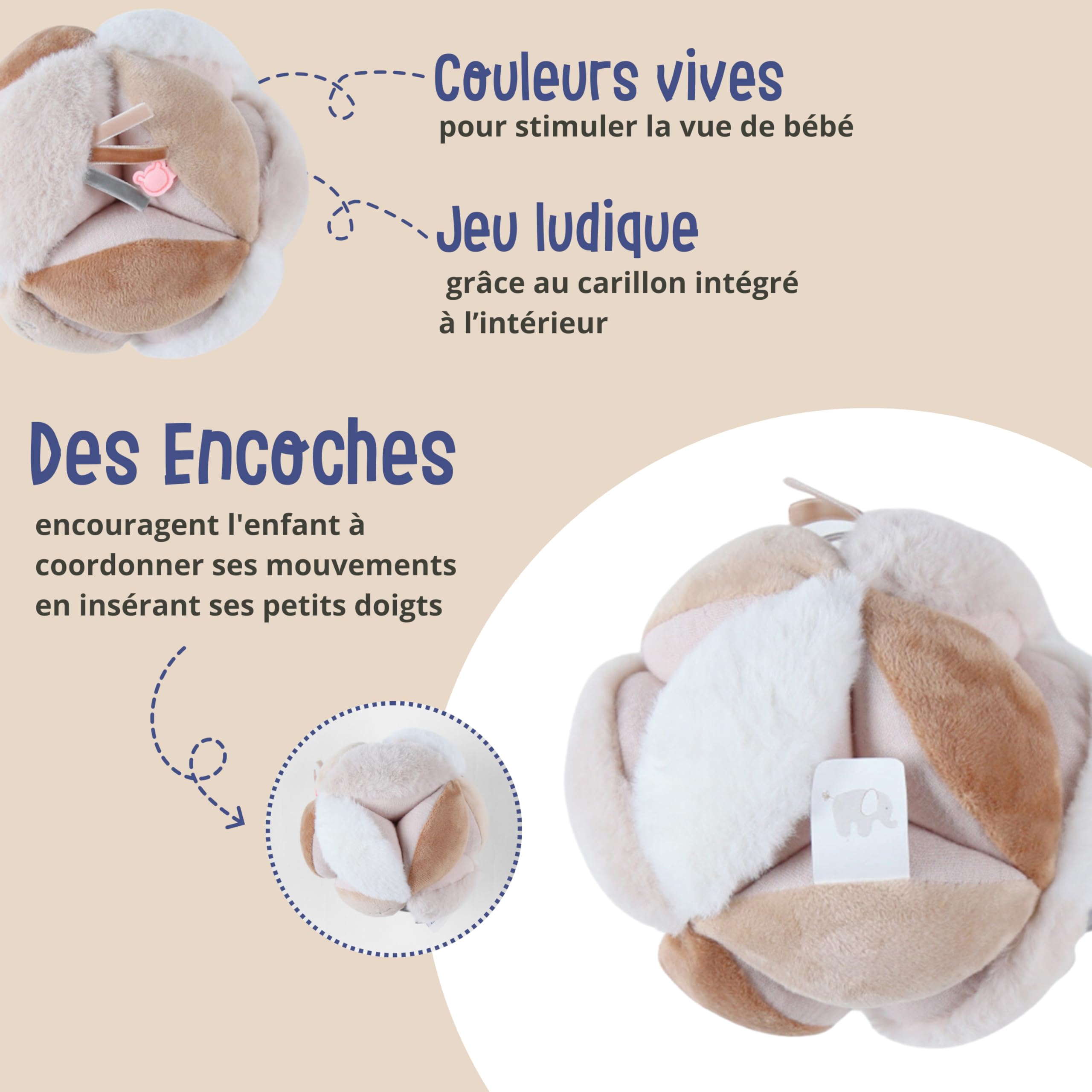 noukies-greifball-mix-match-ecru-beige-karamell-15-cm-ab-geburt image 3