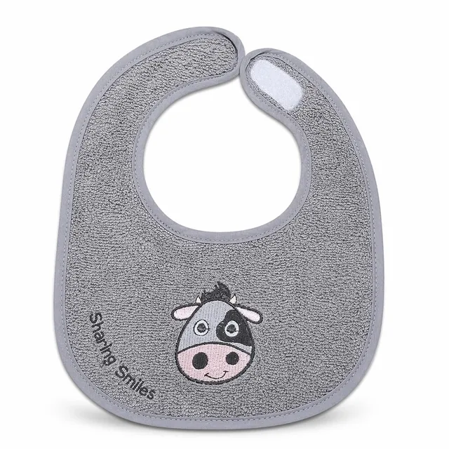 minky-mooh-babyl-tzchen-mit-klettverschluss-aus-bio-baumwolle-20x25-cm-grau image 1