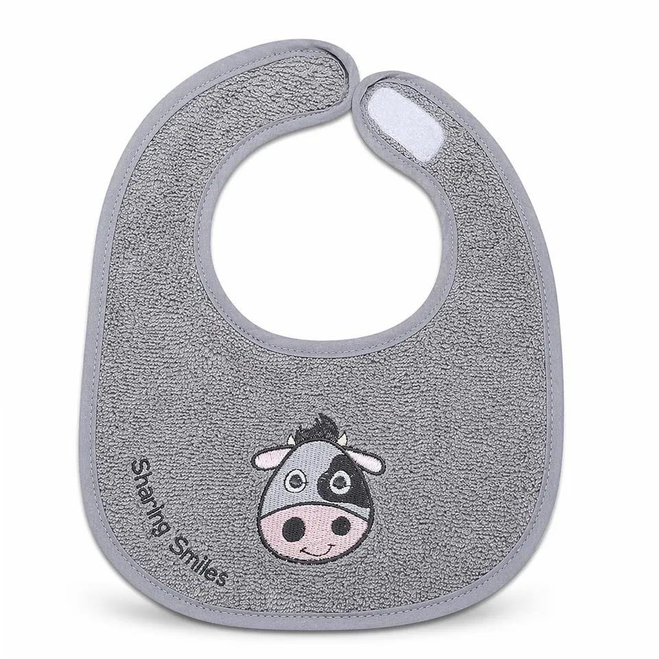 minky-mooh-babyl-tzchen-mit-klettverschluss-aus-bio-baumwolle-20x25-cm-grau image 1