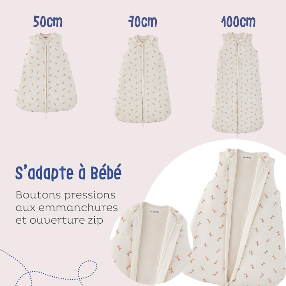 noukies-baby-schlafsack-tog-1-0-2-5-kurzarm-50-cm-70-cm-100-cm image 3