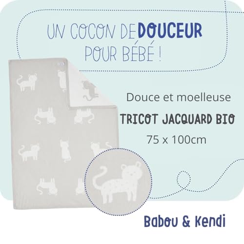 noukies-babou-kendi-strickdecke-bio-jacquard-75x100-cm-grau-leopard image 7