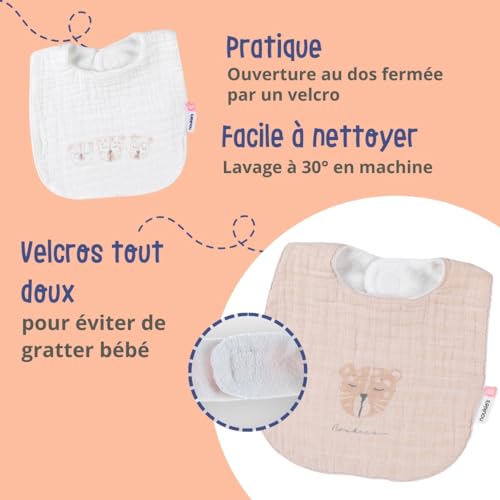 noukies-mix-match-3er-set-l-tzchen-bio-baumwollmusselin-cappuccino-beige-0-12-mo image 8