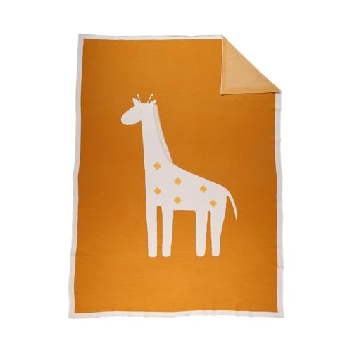 noukies-tiga-jacquard-decke-giraffe-ocker-100-x-140-cm-bio-baumwolle image 6