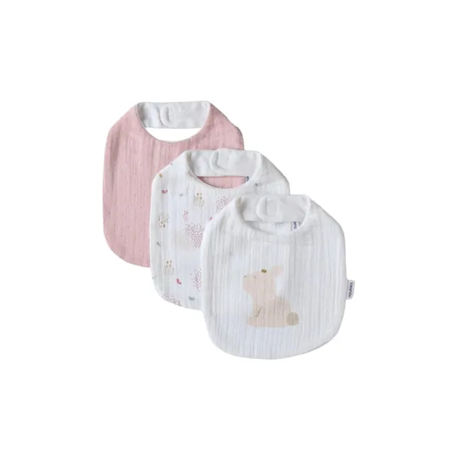 noukies-mix-match-set-mit-3-l-tzchen-bio-baumwollmusselin-ecru-und-rosa-0-12-mon image 1