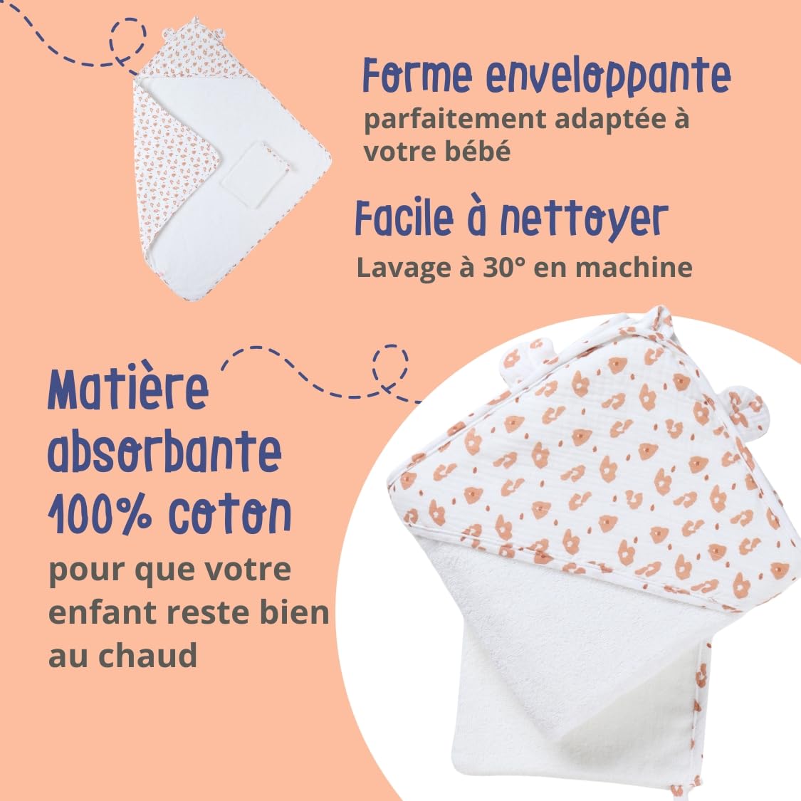noukie-s-babou-kendi-badeset-frottee-terracotta-badetuch-handschuh image 3