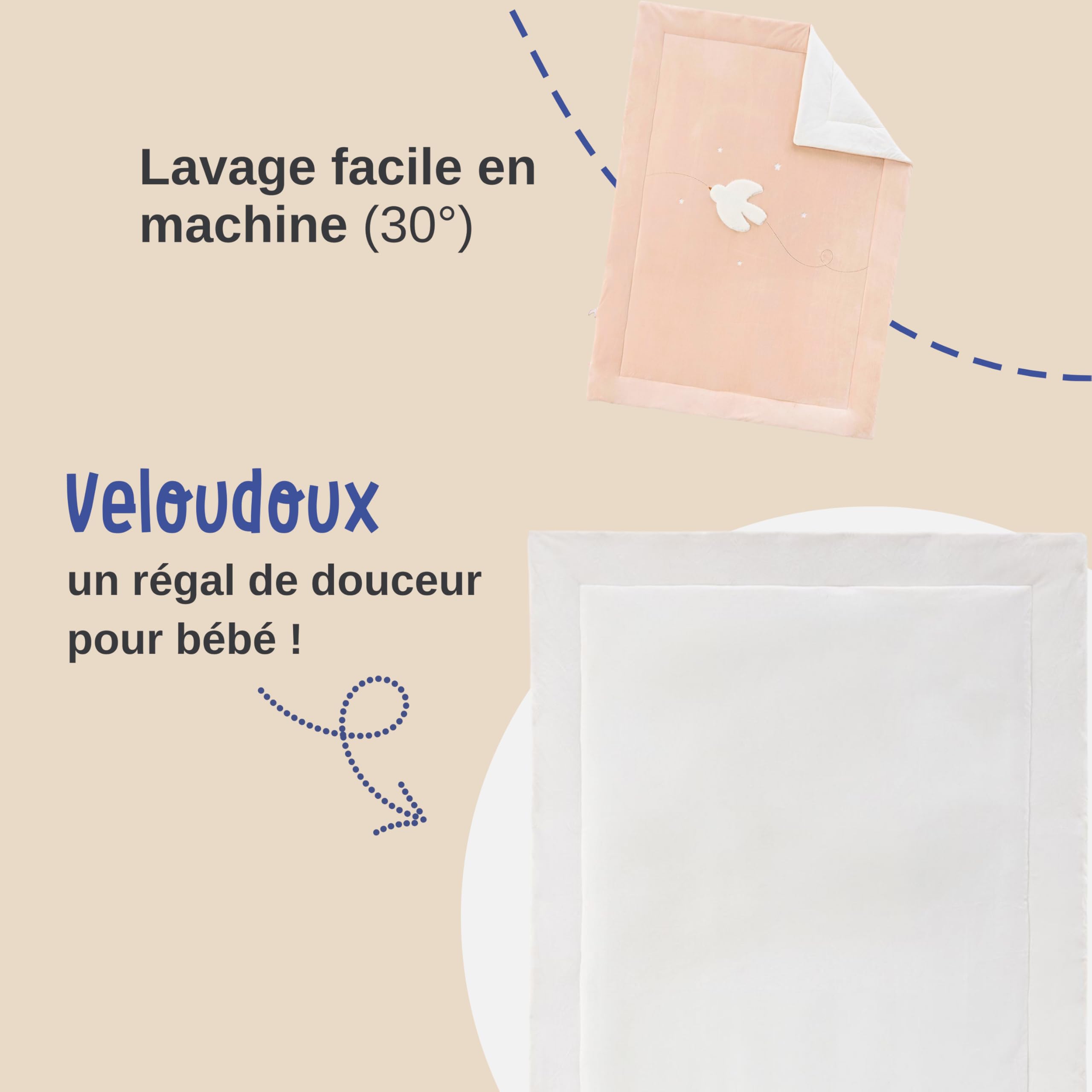 noukie-s-veloudoux-decke-bali-moka-snow-rosa-100-x-140-cm image 3