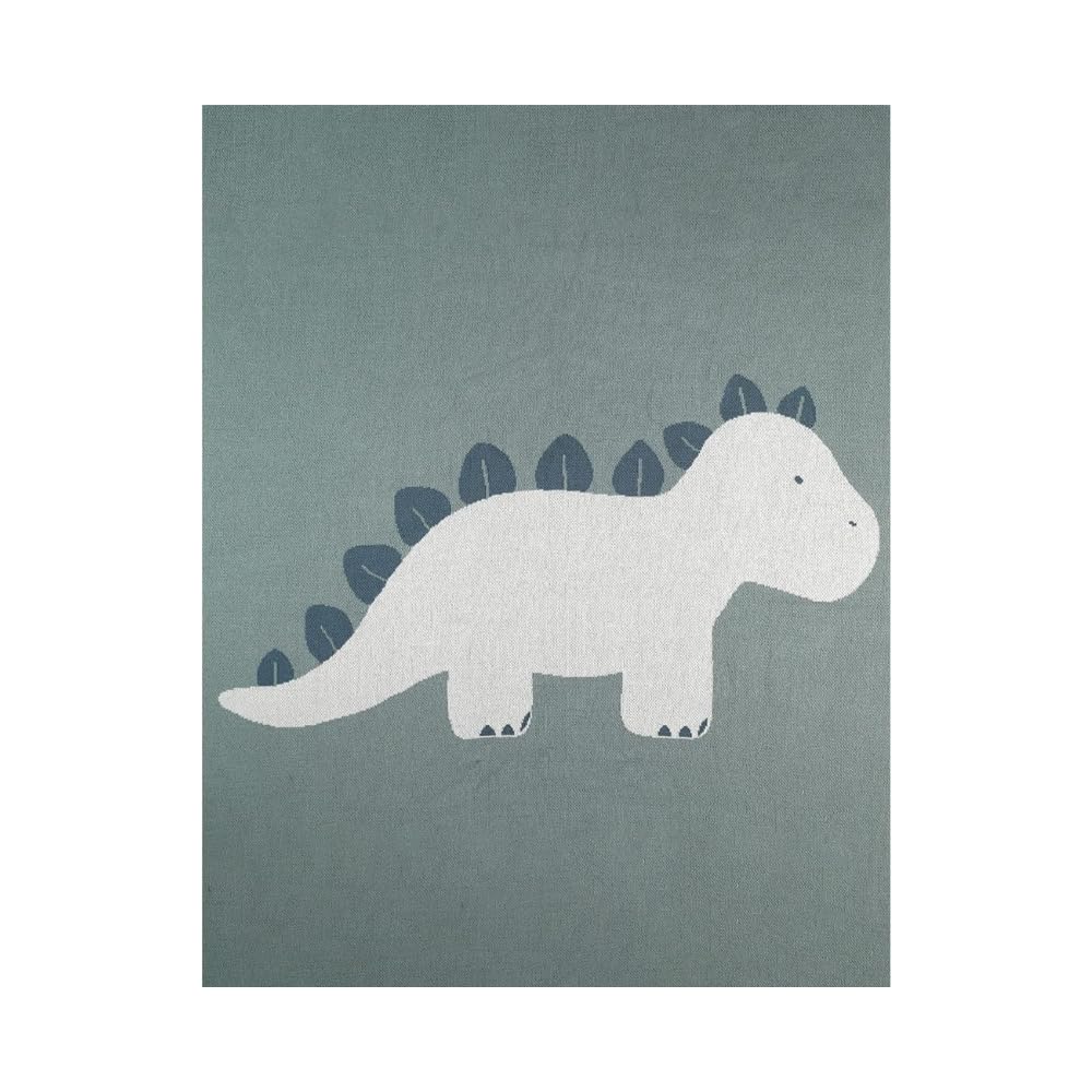 noukies-jacquard-decke-tiga-stegi-ops-dino-stegi-gr-n-100-x-140-cm image 1