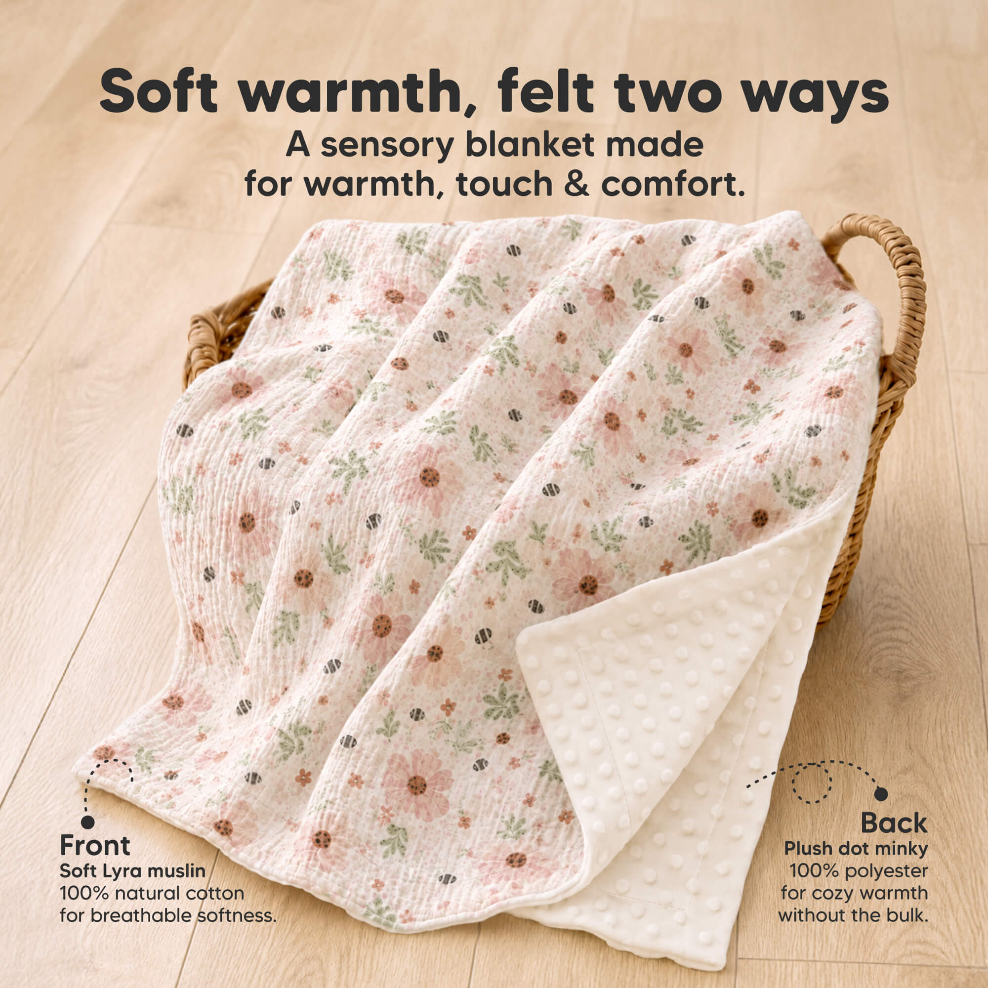 keababies-lyra-minky-babydecke-musselin-kuscheldecke image 2