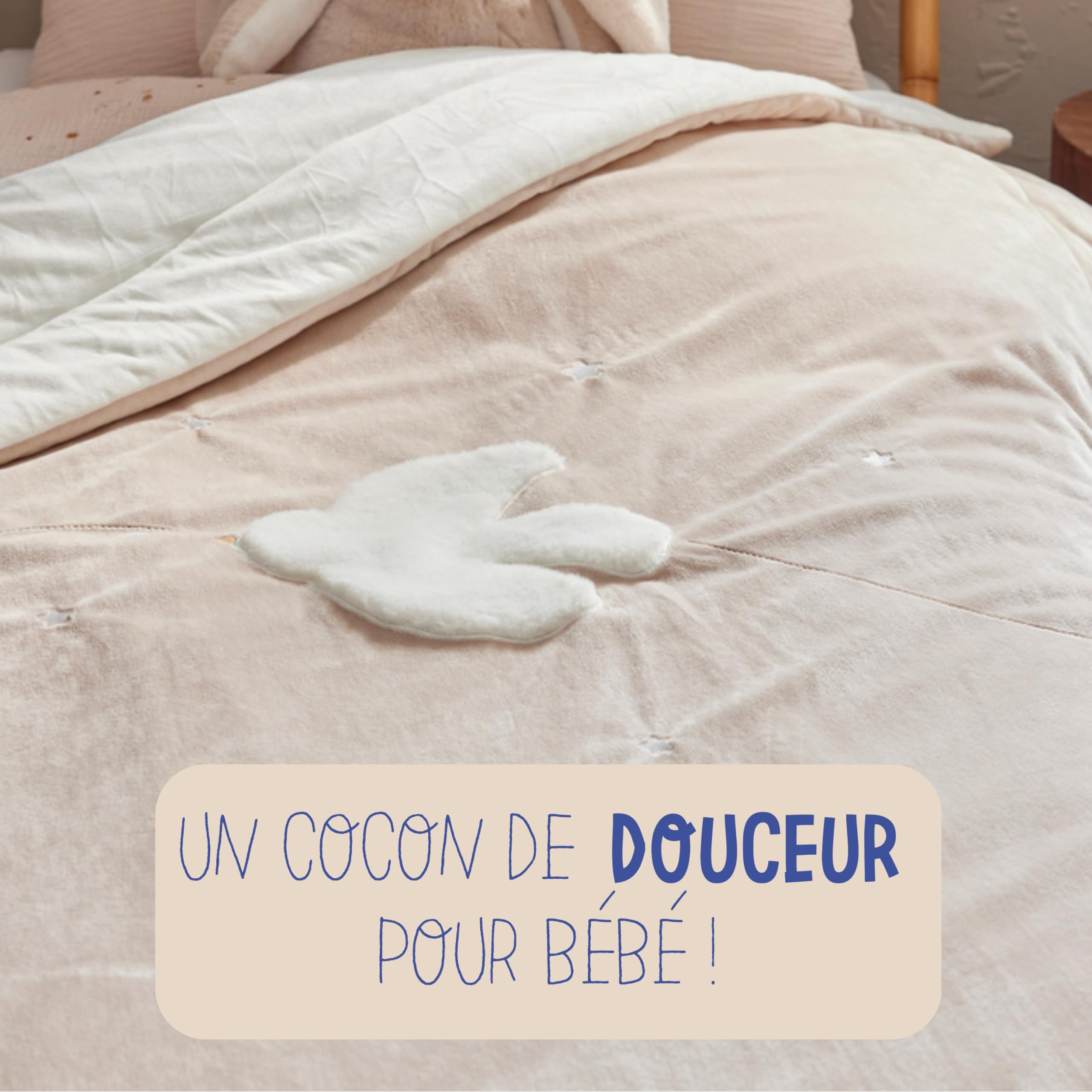 noukie-s-veloudoux-decke-bali-moka-snow-rosa-100-x-140-cm image 4