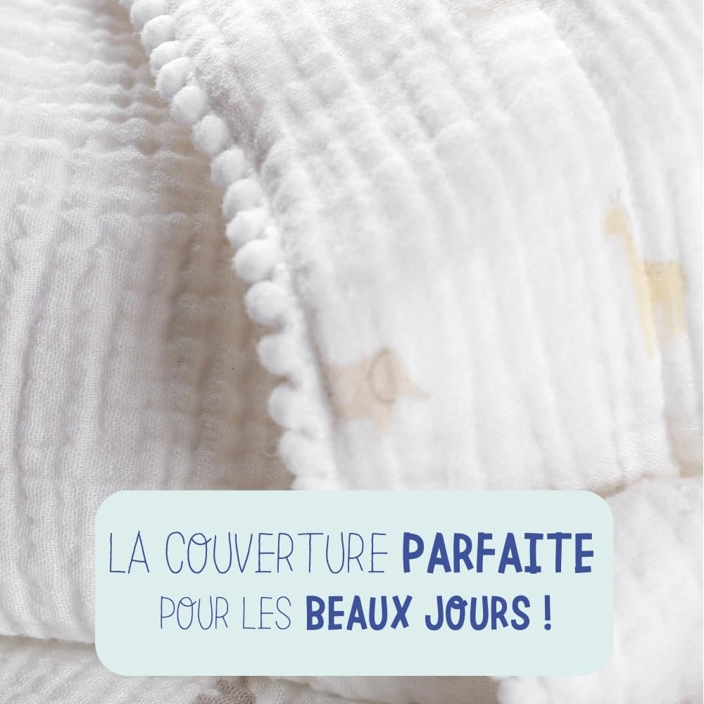 noukies-musselin-decke-mix-match-minitiere-ecru-75-x-100-cm image 4