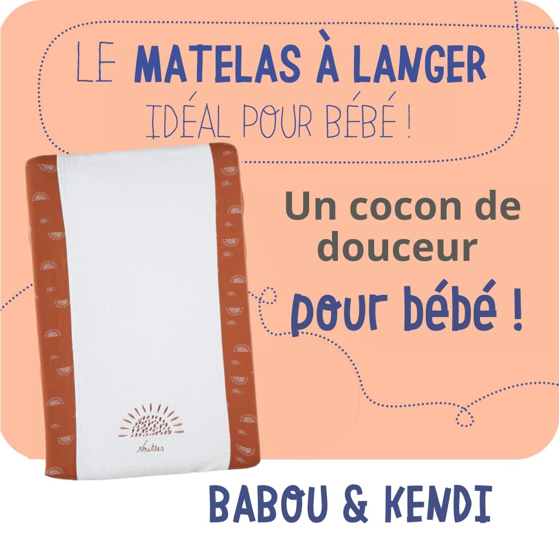 noukies-babou-kendi-wickelauflage-mit-bezug-67-x-45-cm-frottee-sonne-karamell-un image 2