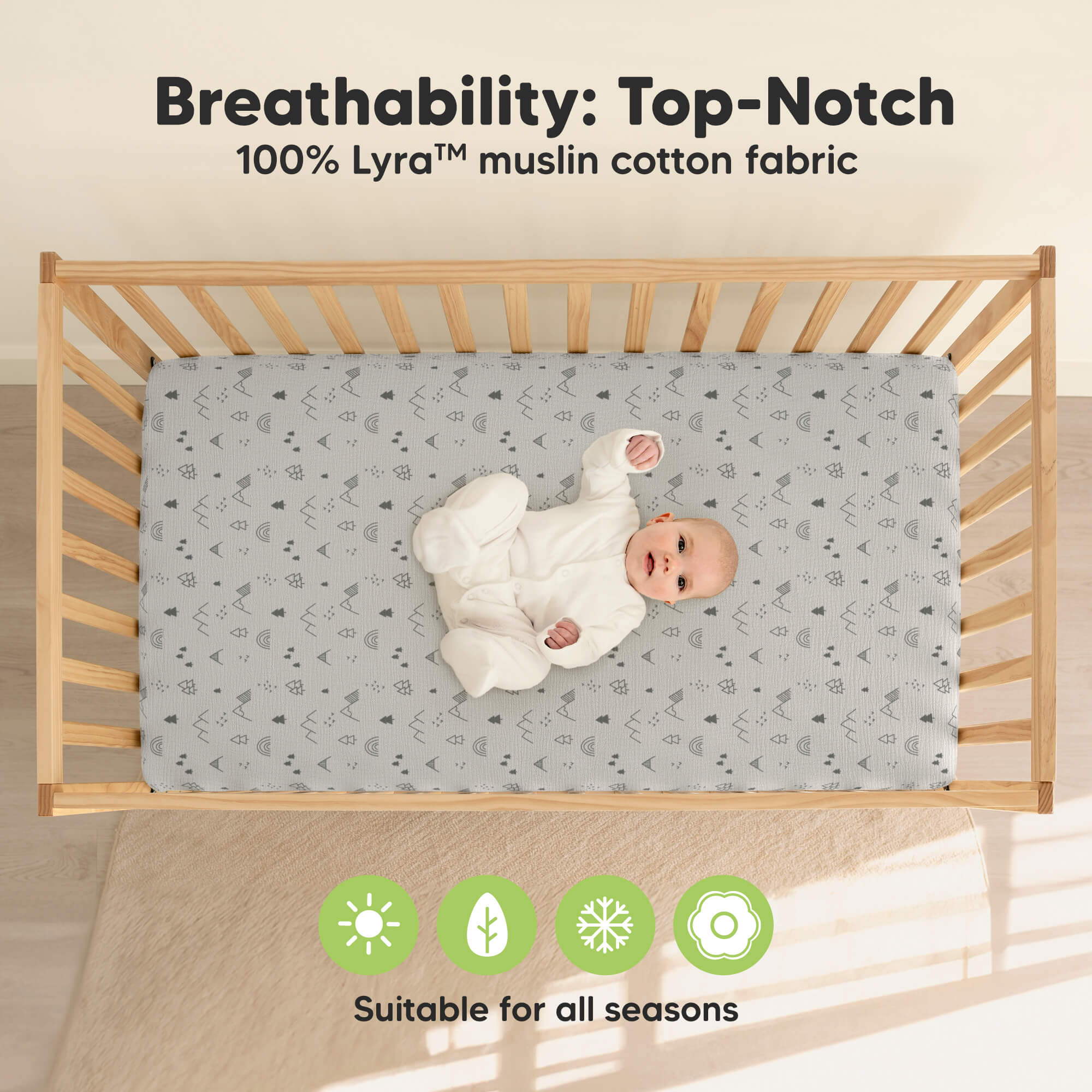 keababies-lyra-musselin-spannbettlaken-babybett-52x28-zoll-2er-set image 3