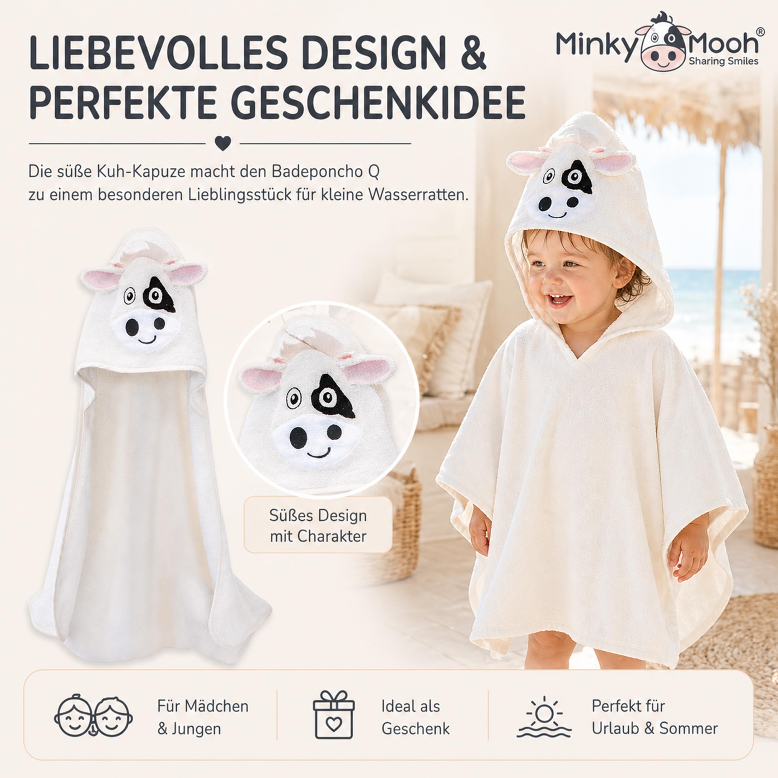 minky-mooh-badeponcho-kuh-bio-baumwolle-75x75-cm-wei-mit-kapuze image 4