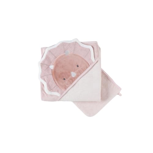 noukies-badeset-frottee-popsie-puderrosa-kapuzenbadetuch-waschhandschuh image 6