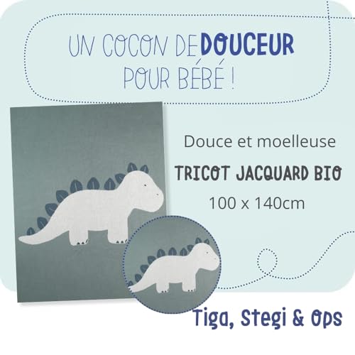 noukies-jacquard-decke-tiga-stegi-ops-dino-stegi-gr-n-100-x-140-cm image 7