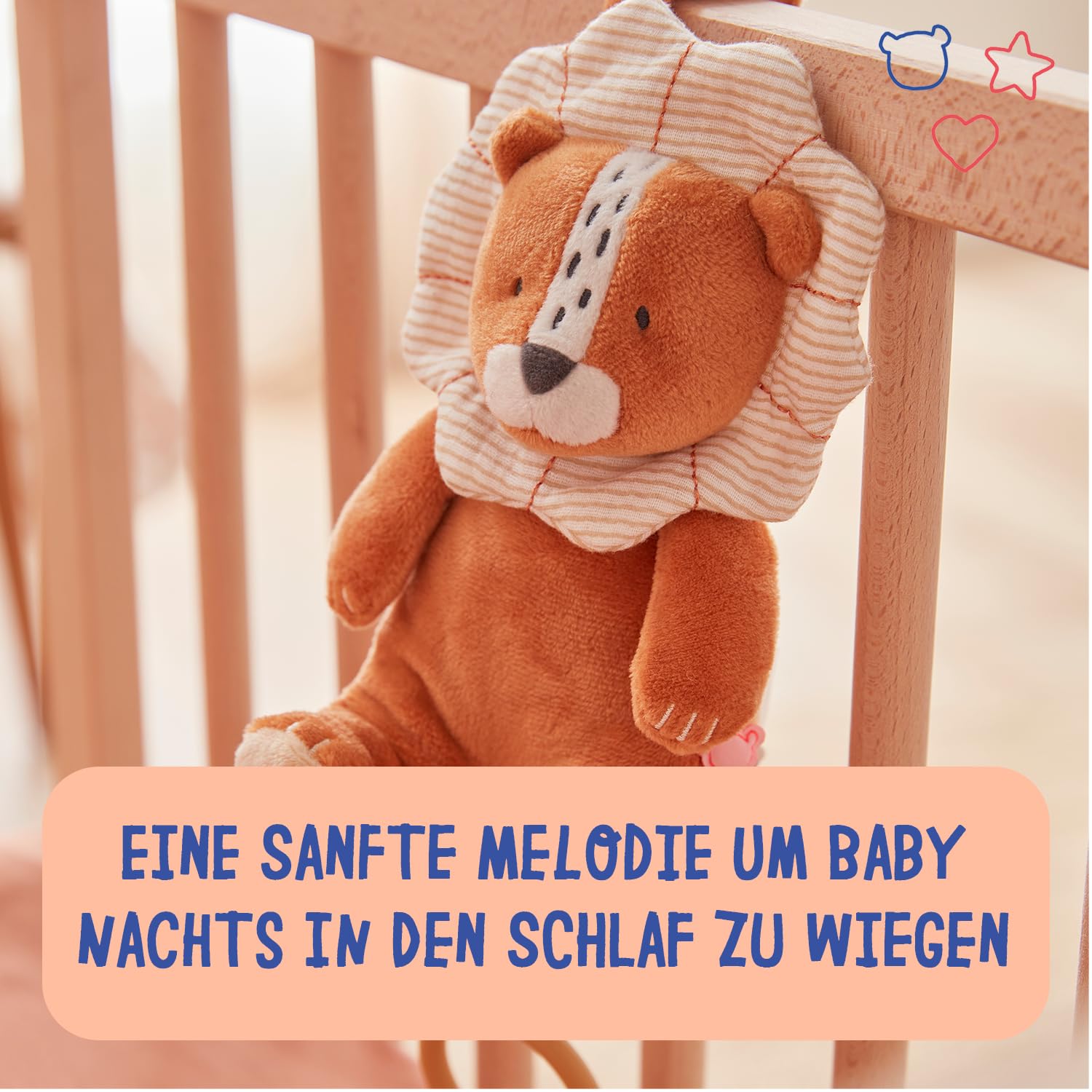 noukies-babou-mini-schmusetuch-mit-musik-veloudoux-holzring image 4