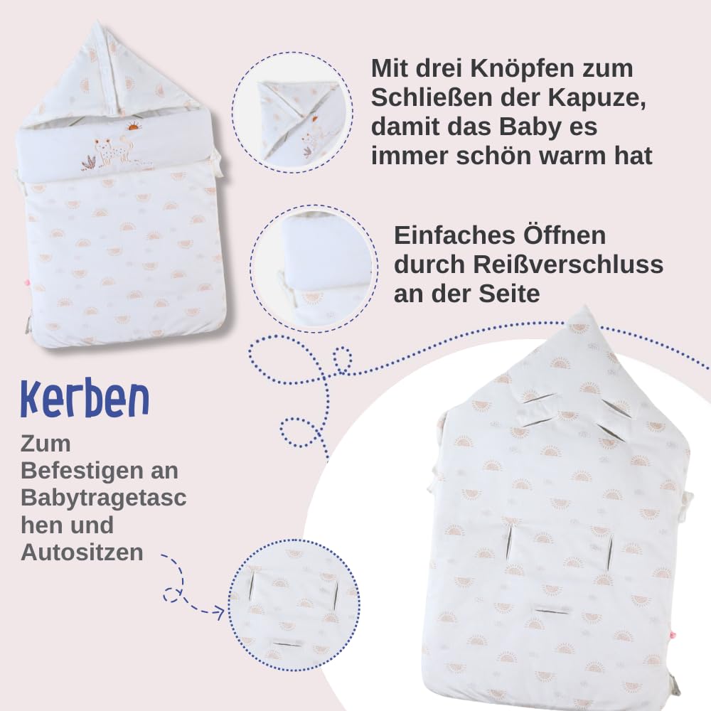 noukies-babyschlafsack-babou-veloudoux-ecru-0-6-monate-f-r-autositz image 3