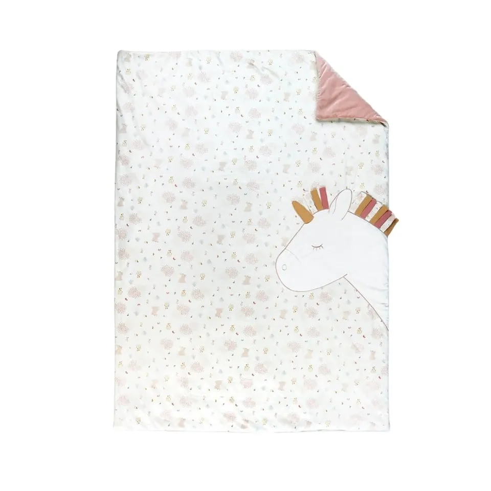 noukie-s-lina-joy-veloudoux-decke-ecru-rosa-100-x-140-cm image 1