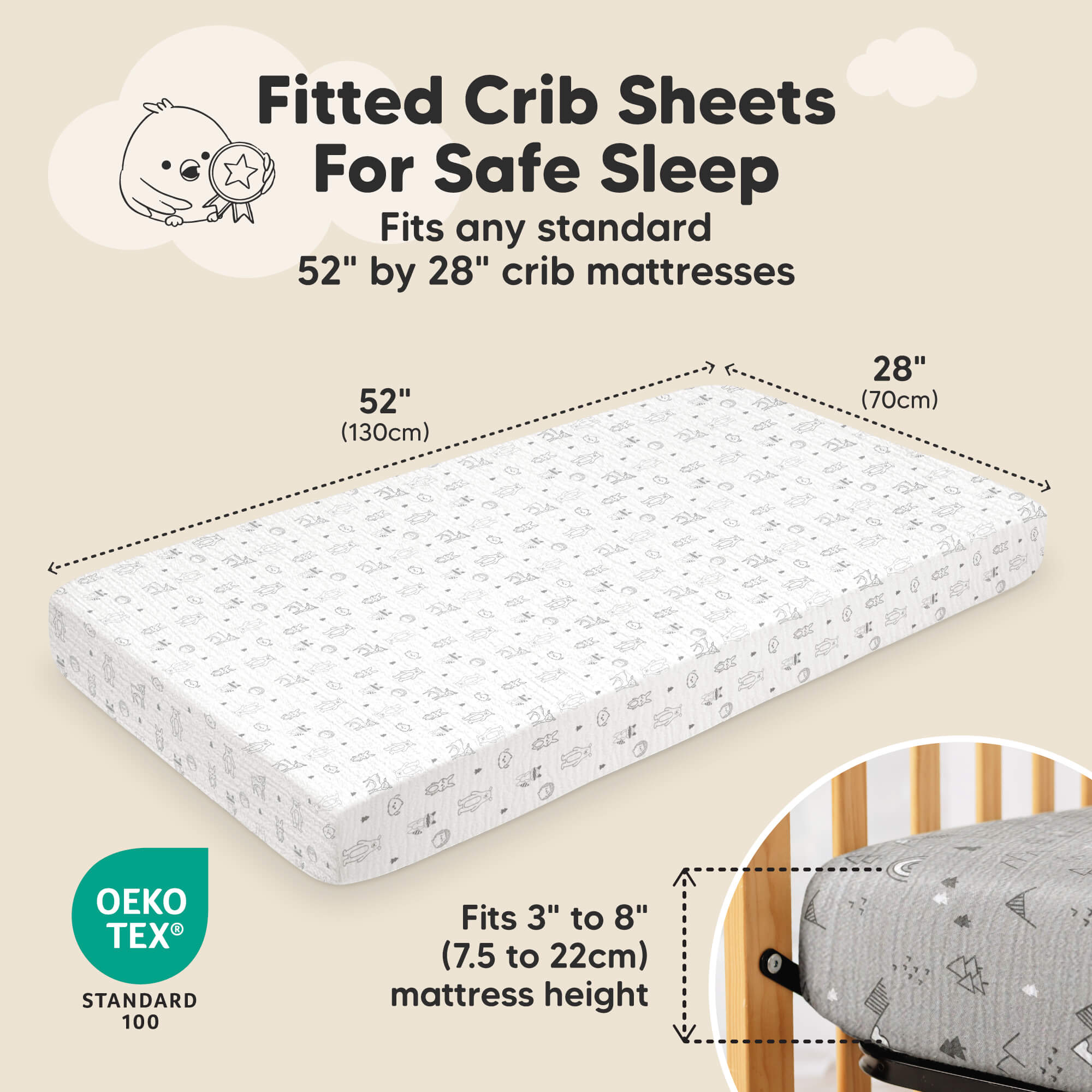 keababies-lyra-musselin-spannbettlaken-babybett-52x28-zoll-2er-set image 4