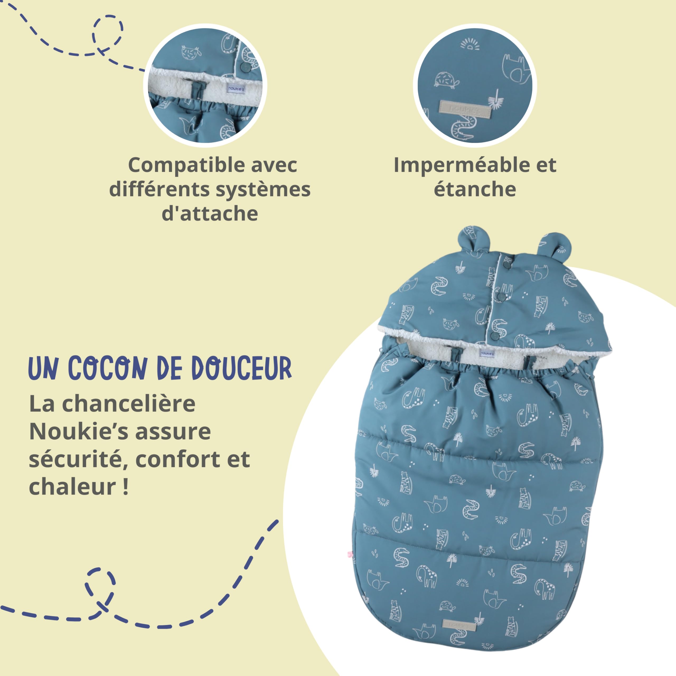 noukies-einschlagdecke-wasserabweisend-mix-match-blau-tiermotiv image 3